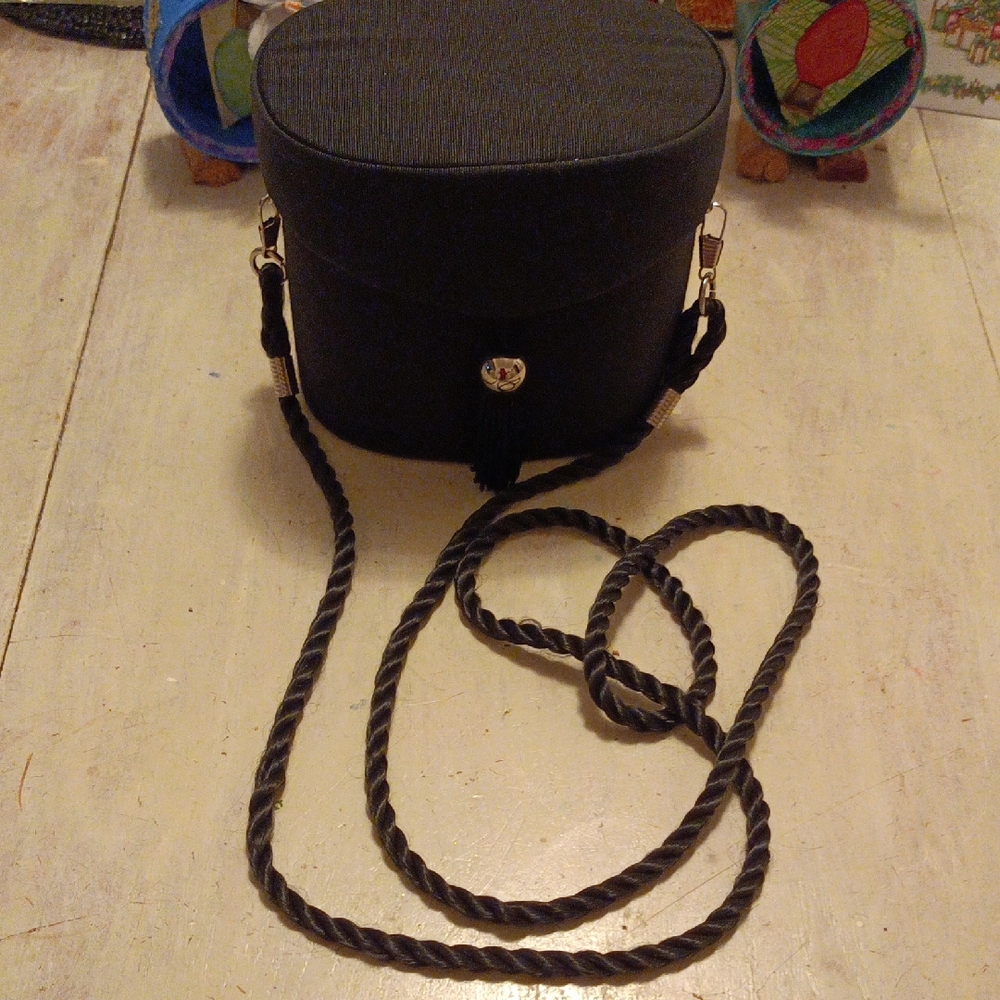 Elegant Black Cylinder Shoulder Bag